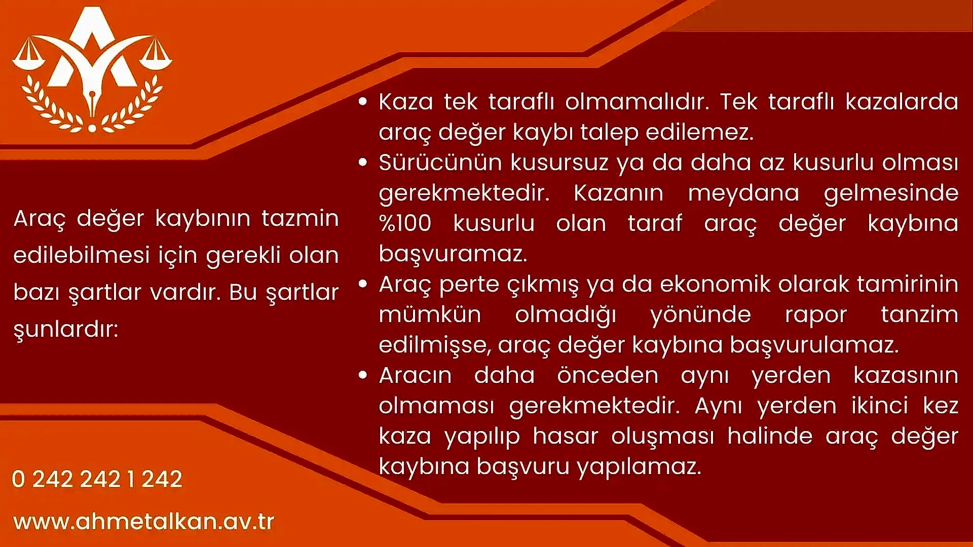 Araç Değer Kaybının şartları nelerdir 